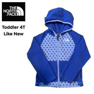 The North Face Kids Blue and Black Polka Dot Hoodie